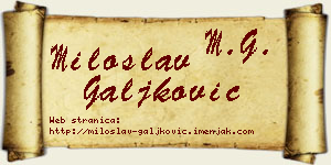 Miloslav Galjković vizit kartica